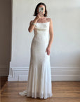 Vintage Y2K Slinky Beaded Wedding Slip Dress