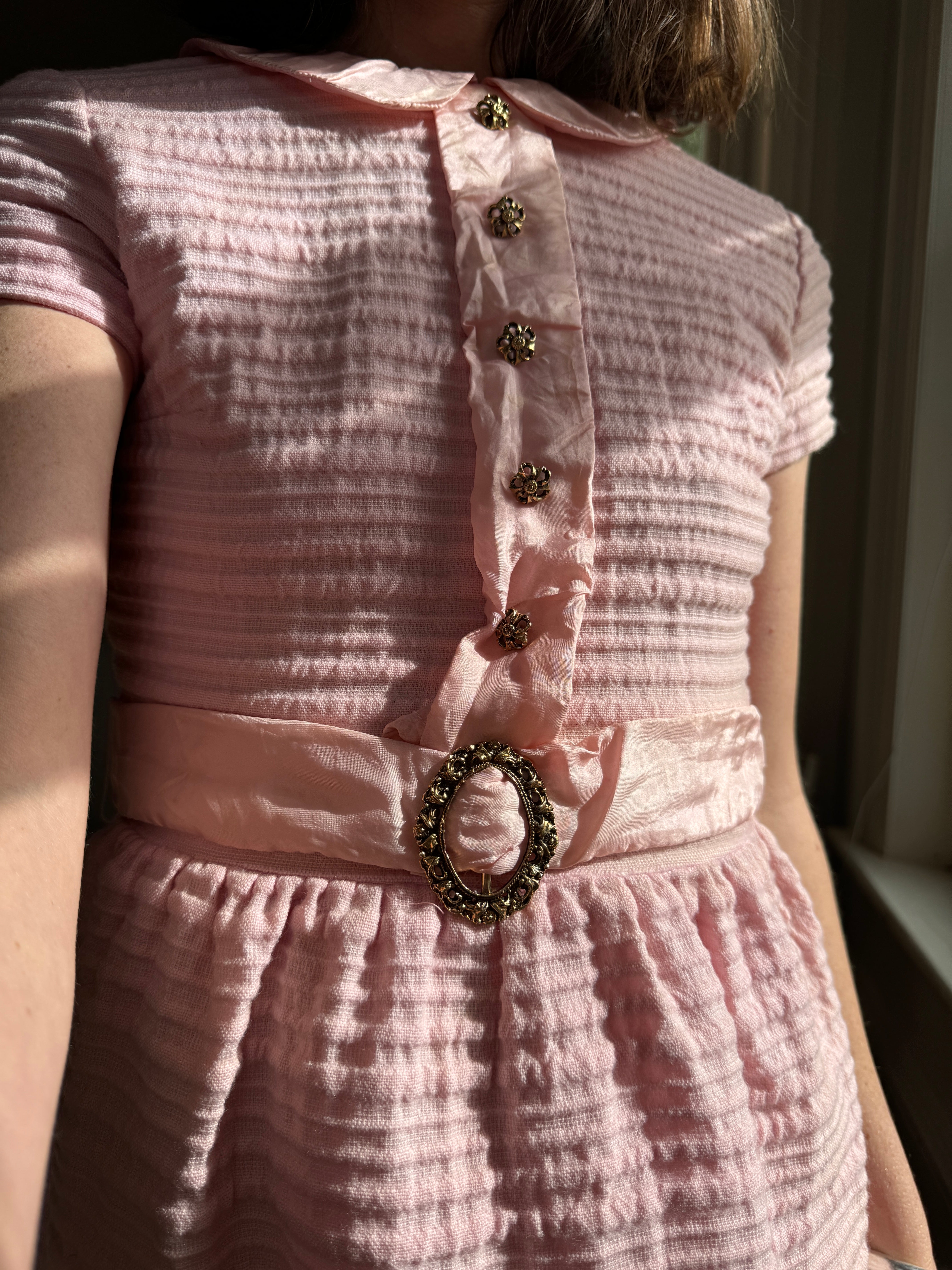 Vintage 60s Pure Wool Micro Mini Dress Baby Pink