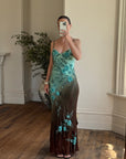Vintage 90s Rare Ombre Embellished Mermaid Dress