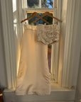 Vintage 90s Ruched Satin Two Piece Bridal Set Champagne