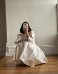 Vintage 80s Pure Silk Drop Waist Bridal Midi
