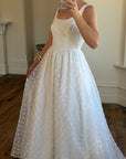 Vintage 90s Scoop Neck Floral Wedding Dress