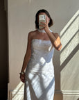 Vintage 90s Drop Waist Floral Wedding Dress