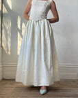 Vintage 90s Jacquard Bodice and Satin Skirt Bridal Set