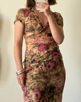 Vintage Y2K Pure Silk 3 Piece Set Leopard Floral