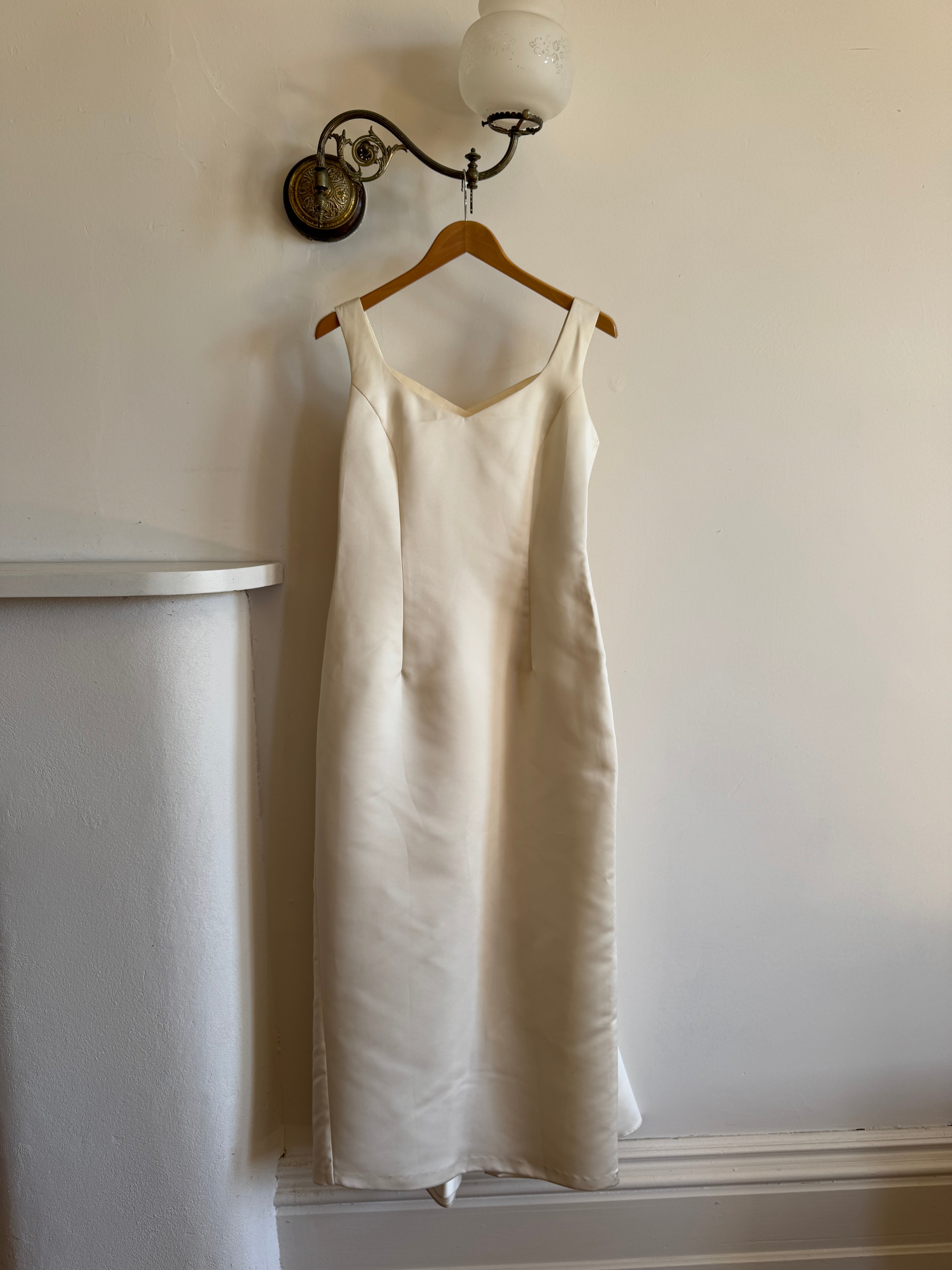 Vintage 90s Satin Slip Ribbon Crossover Bow Bridal Midi