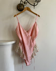 Vintage Victorias Secret Pink Satin Bodysuit