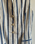 Vintage Tailored Blue and Oat Stripe Vest