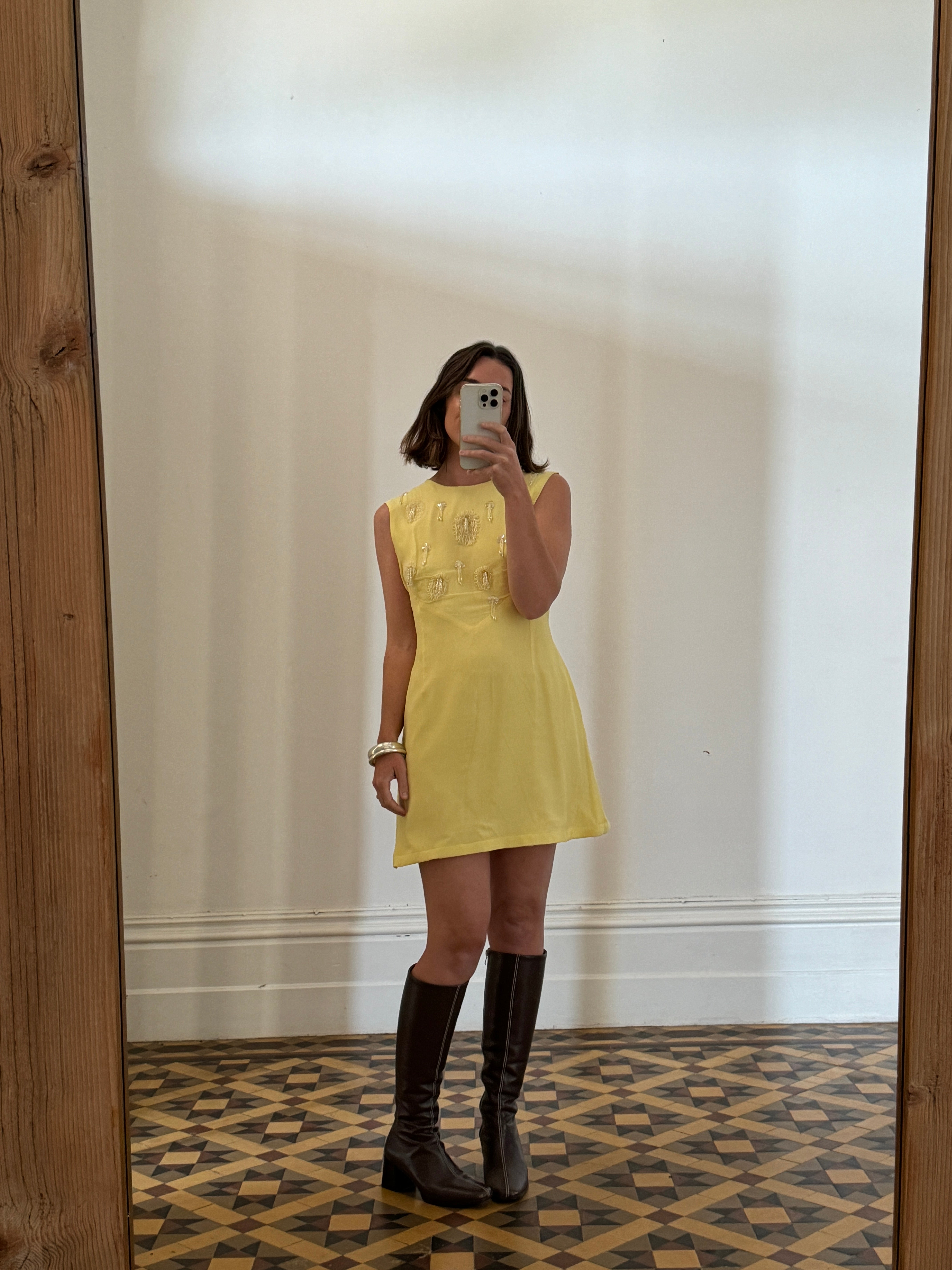 Vintage 60s Beaded Mini Dress Banana