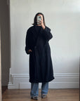 Vintage Australian Made Wool and Cashmere Oversized Coat Noir