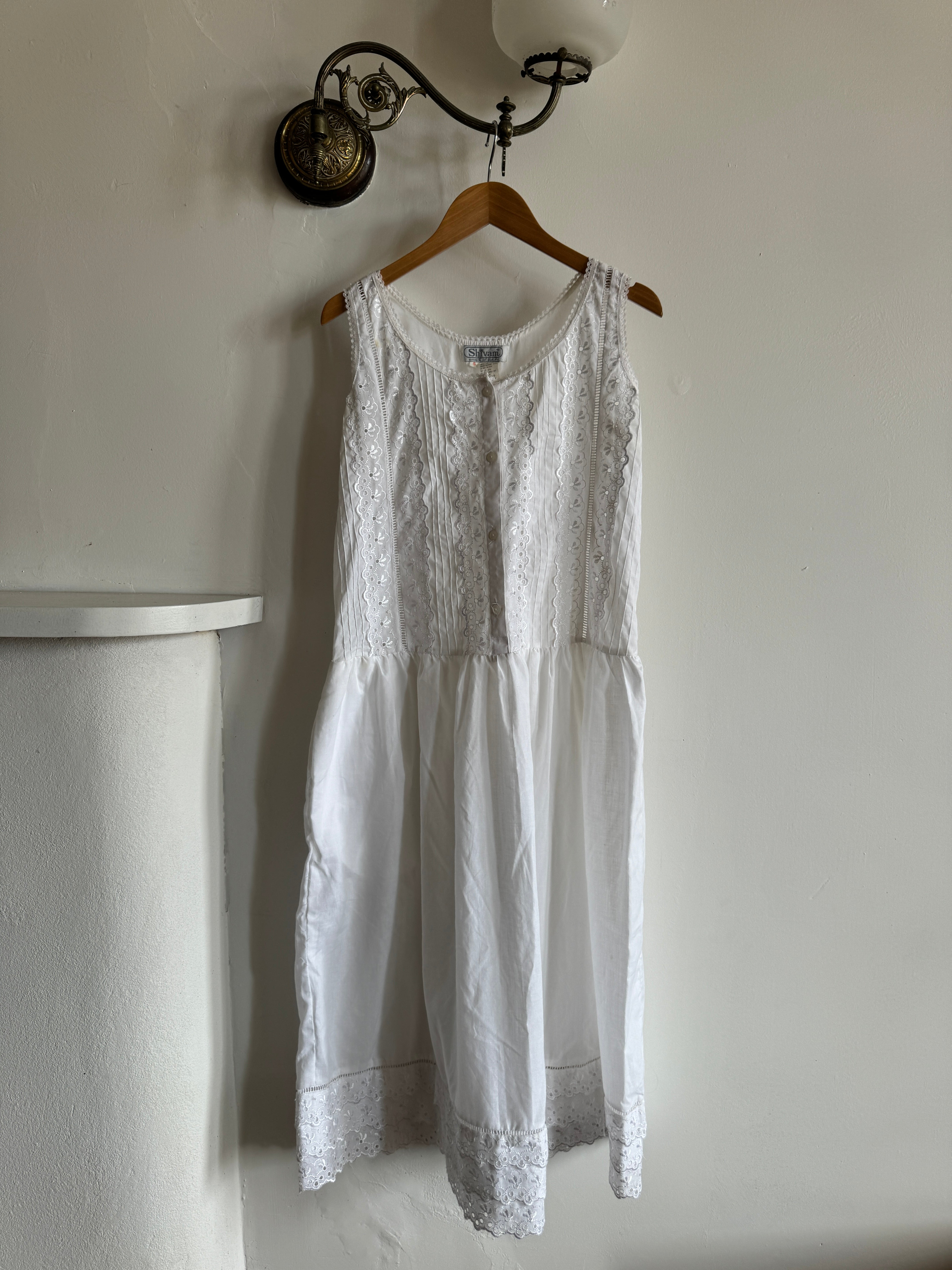 Vintage 90s Cotton Broderie Anglaise Sundress