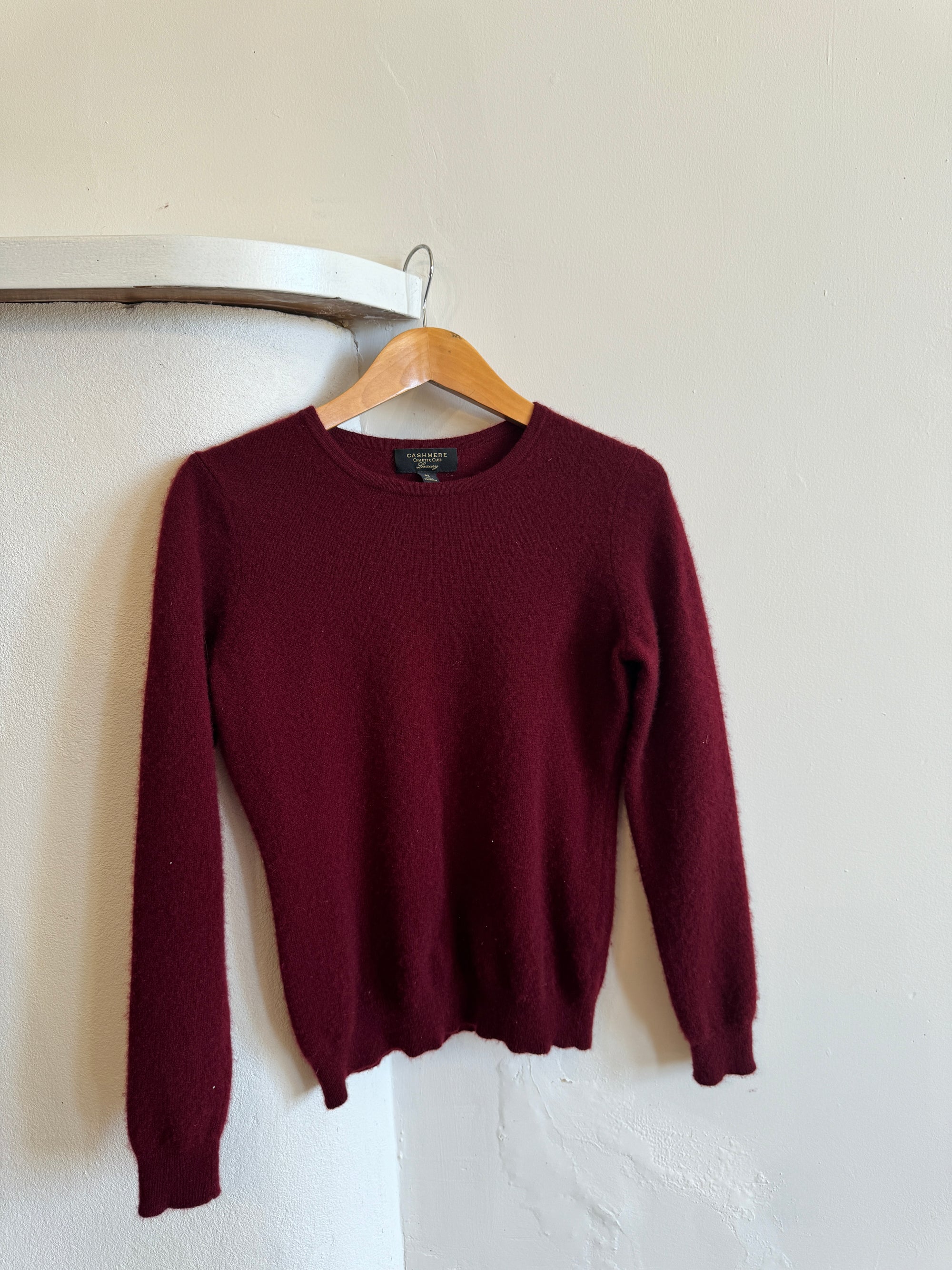 Vintage 90s Burgundy Cashmere Sweater