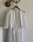 Vintage 80s Lace Peignoir and Slip Set