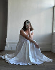 Vintage 30s Satin Sweetheart Wedding Dress with Train