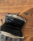 Antique 1920s Ornate Art Deco Evening Bag Noir