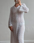 Vintage 60s Crochet Lace Long Sleeved Wedding Gown