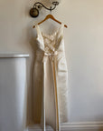 Vintage 90s Satin Slip Ribbon Crossover Bow Bridal Midi