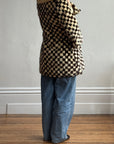 Vintage Rare 70s Mink Fur Checkerboard Coat