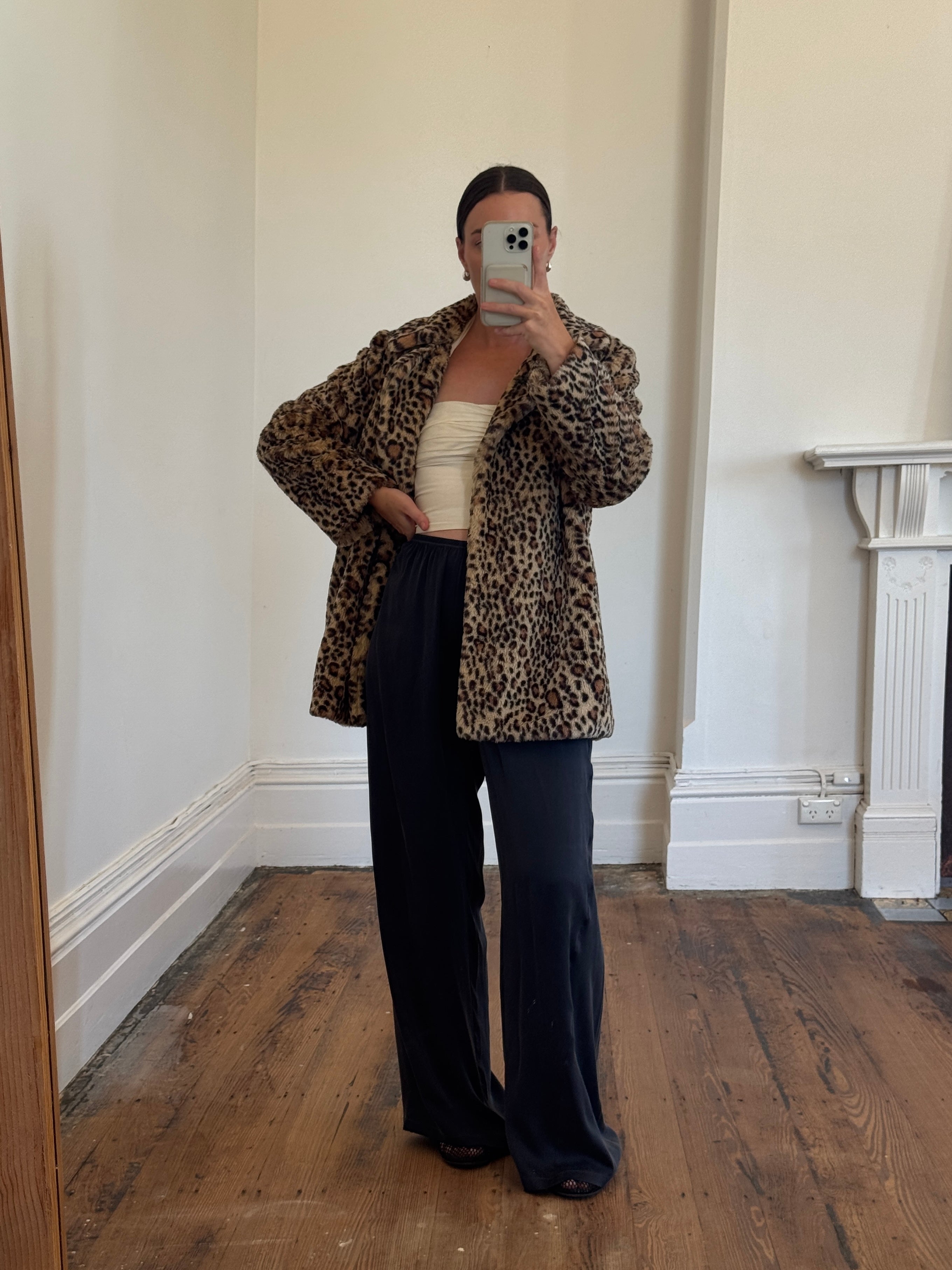 Vintage Moschino Teddy Leopard Coat