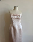 Vintage 90s Satin Classic Bow Bridesmaid Dress Baby Pink