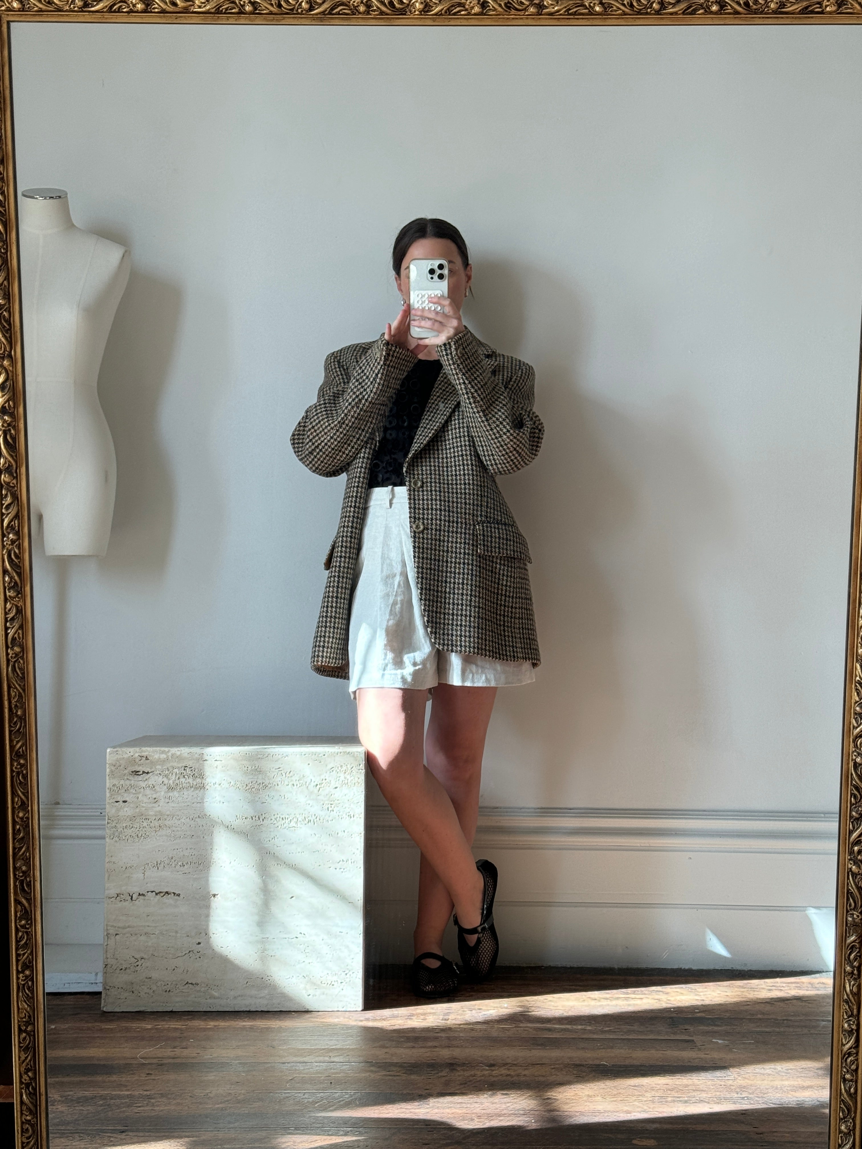 Vintage 90s Brown and Olive Tweed Wool Blazer