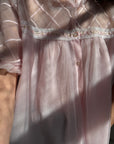 Vintage 50s Sheer Babydoll Blouse Baby Pink
