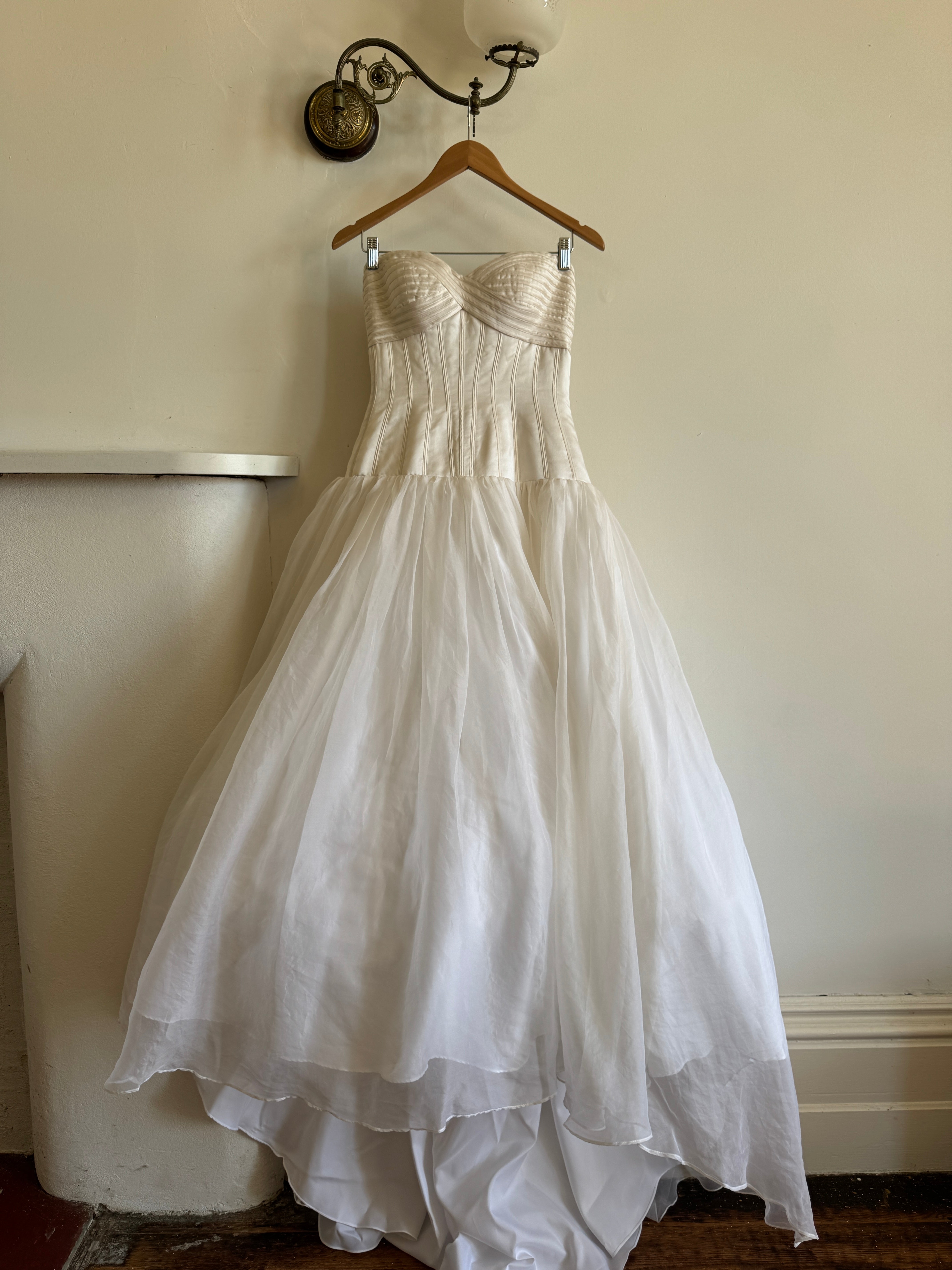 Vintage Y2K Pure Silk Drop Waist Princess Wedding Gown