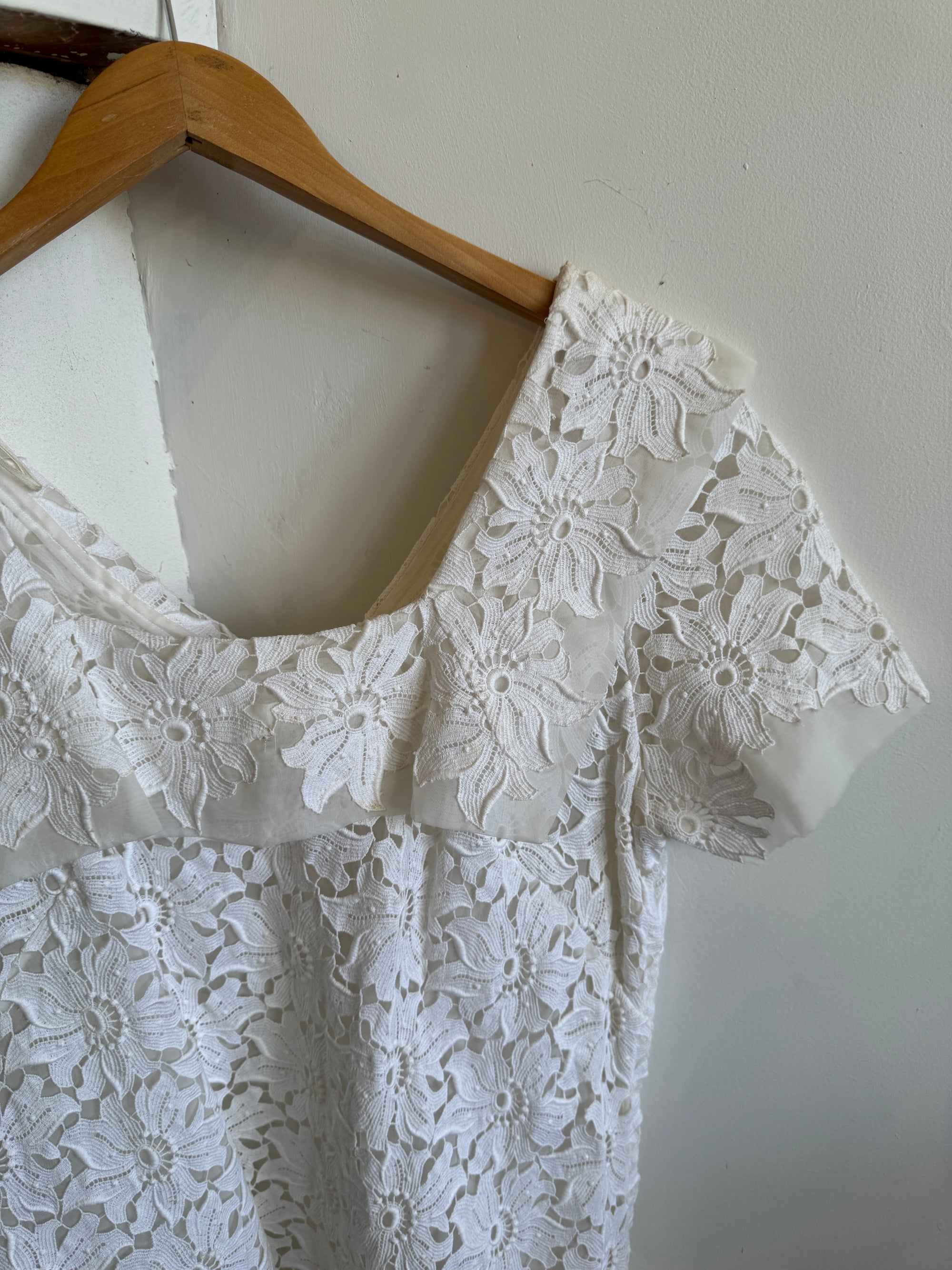 Vintage Lace Mini Dress With Sailor Collar