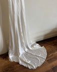 Vintage 40s Liquid Satin Sleeveless Lace Wedding Gown