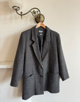 Vintage Pure Wool Navy Plaid Blazer