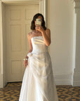 Vintage 90s Princess Strapless Wedding Dress