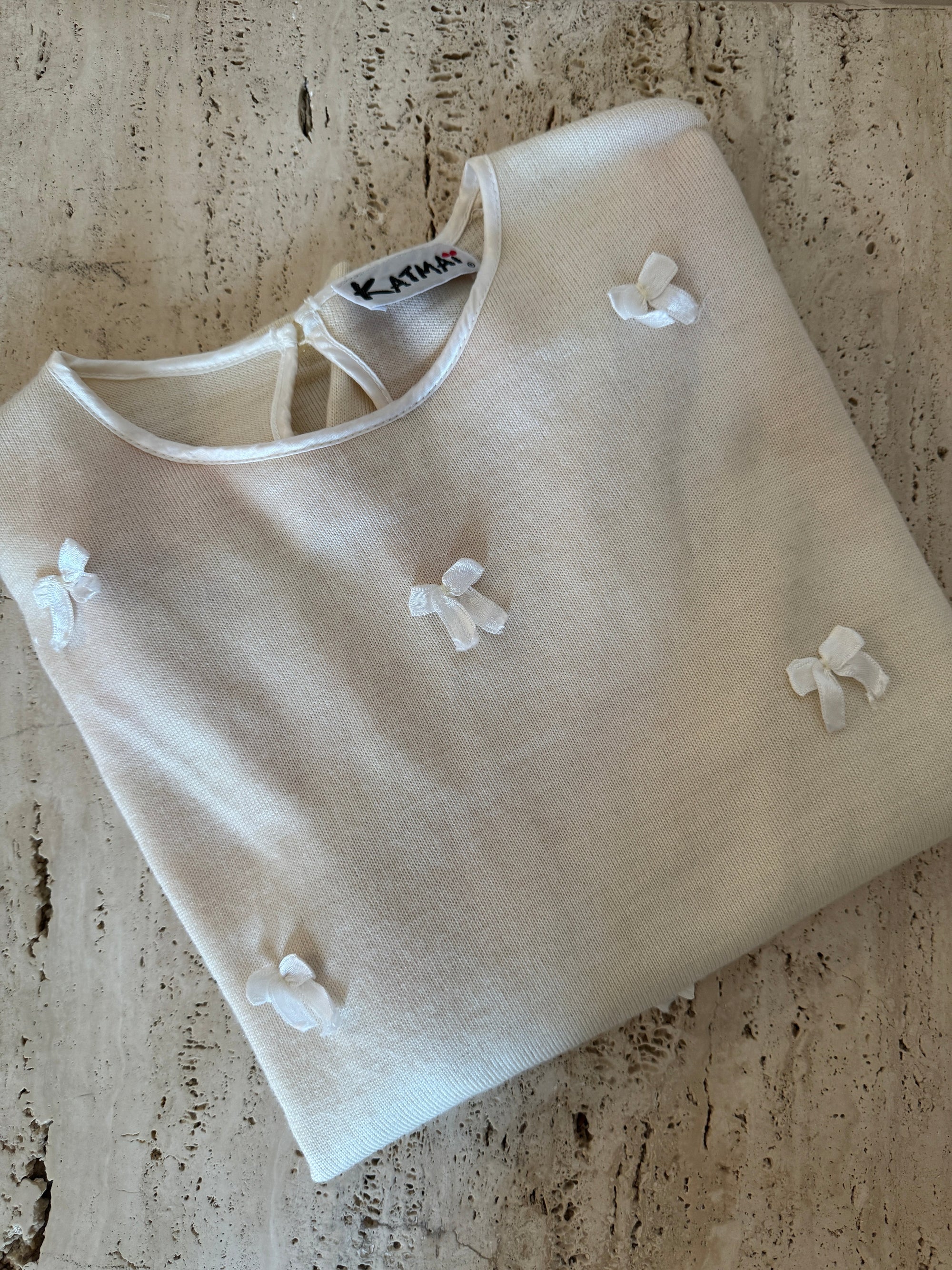 Vintage Baby Bows Wool Blend Knit Ivory