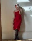 Vintage 90s Scarlett Red Slip Dress