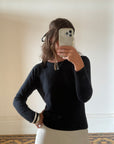 Vintage 90s Cashmere and Wool Knit Top Black