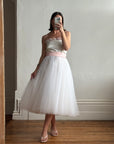 Vintage 80s Cupcake Tulle Dress With Salmon Waist Tie