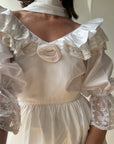 Vintage 70s Australian Made Rosette Wedding Dress
