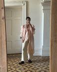 Vintage Pink Pleated Frill Tie Peignoir Cape