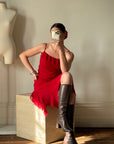 Vintage 90s Scarlett Red Slip Dress
