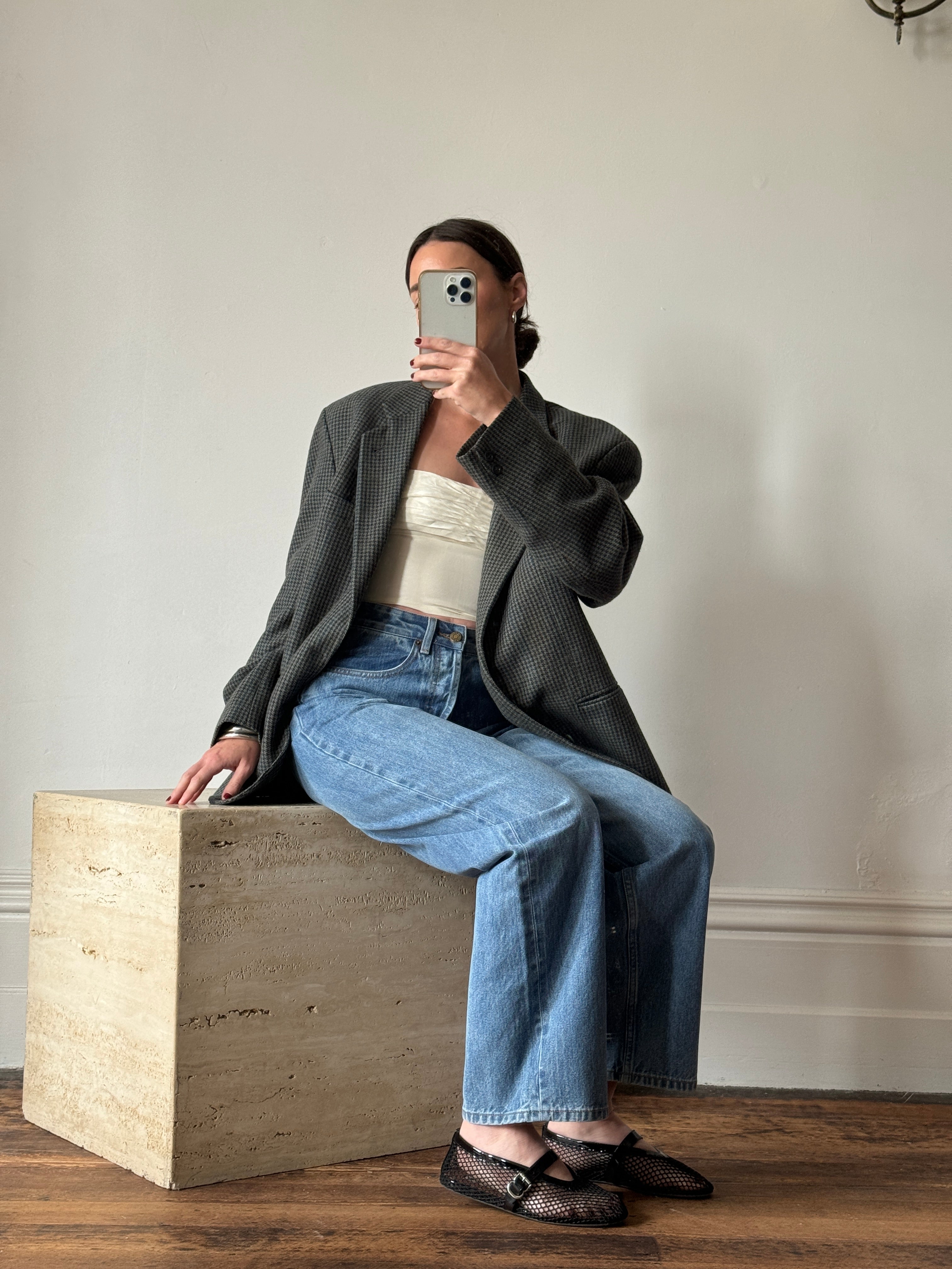 Vintage New Zealand Made Wool Blazer Navy