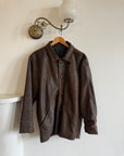 Vintage 80s Brown Suede Leather Bomber Jacket
