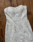 Vintage 90s Ribbon Crochet Embroidered Mini Dress