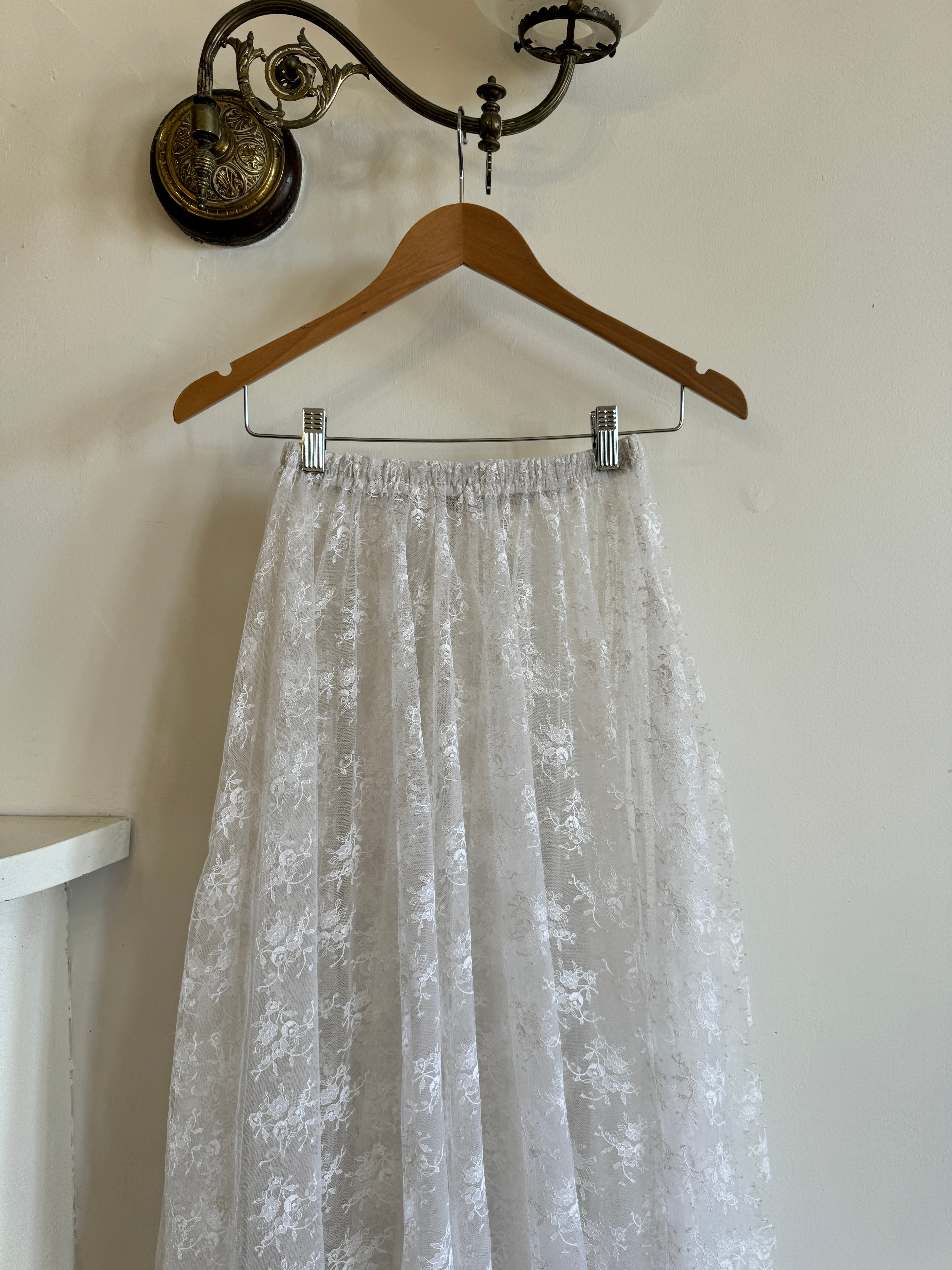 Vintage Lace Bridal Skirt with Train