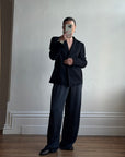 Vintage 90s Tailored Wool Blazer Noir