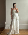 Vintage 90s Embroidered Strapless Fairy Wedding Gown