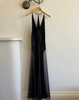 Vintage Y2K Victorias Secret Racer Pure Silk Slip Noir