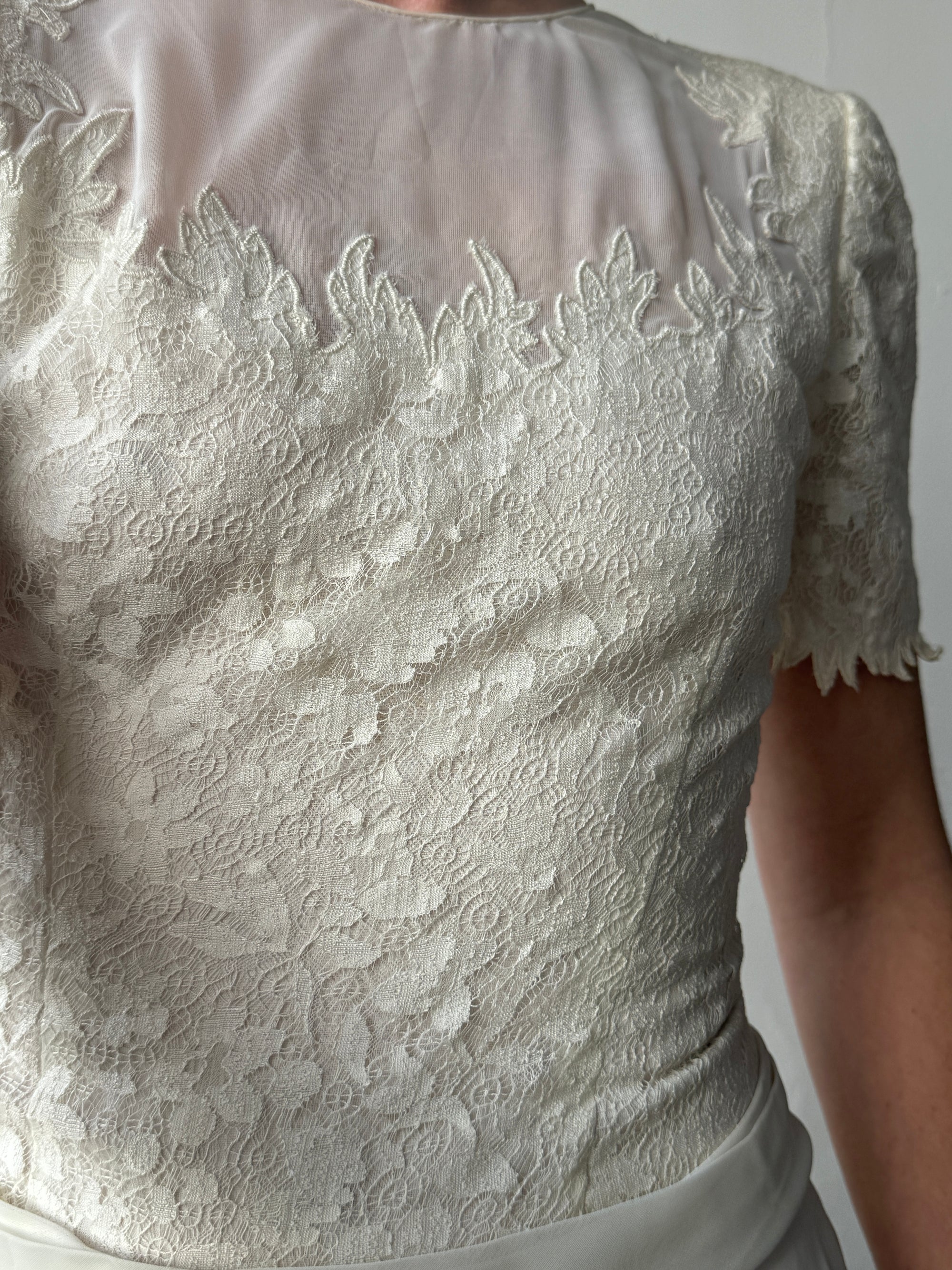 Vintage 30s Ethereal Vine Pleated Wedding Dress