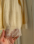Vintage 60s Merino Wool Beaded Fringe Cardi and Tank Set