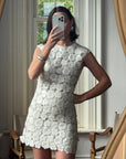Vintage Y2K Lace Sequin Flower Mini Dress