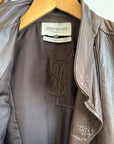 Vintage Y2K YSL Rive Gauche Leather Jacket Chocolate