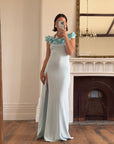 Vintage Y2K Aquamarine Petal Dress